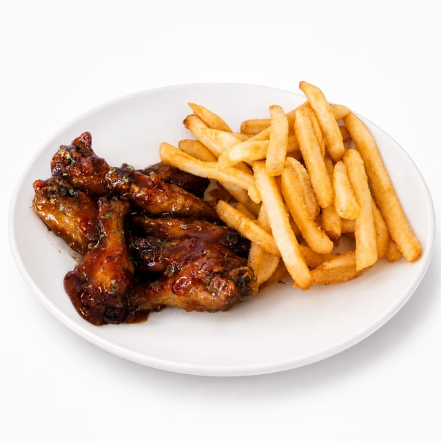 6pc Wings and side.
