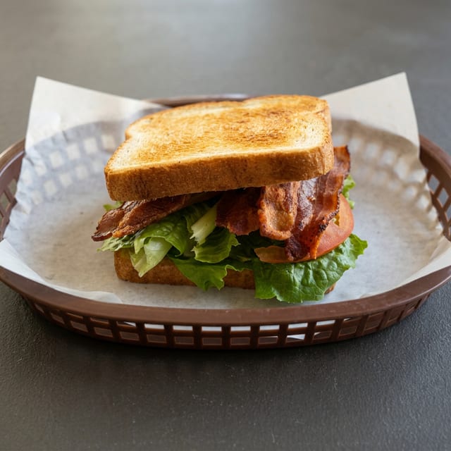 BLT Bacon, Lettuce and Tomatoes with One Side.