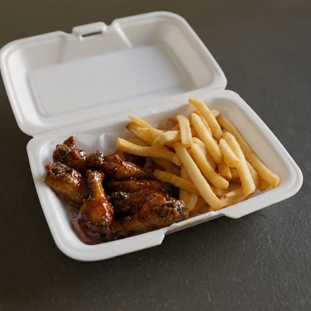 6pc Wings and side.