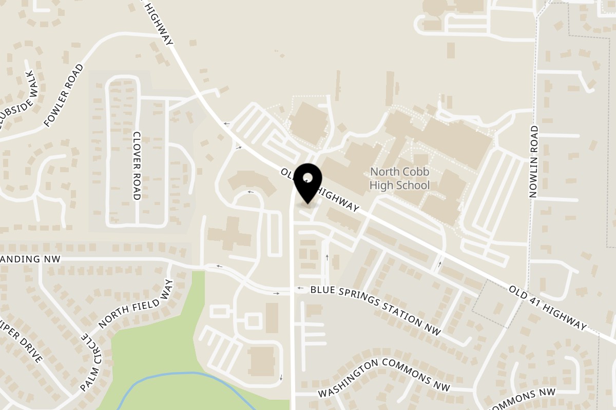 Map showing the location of Classy Clay's Catering & More on 3415 Old 41 Hwy NW Suite 700 in Kennesaw